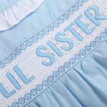 Blue Lil Sister Smocked Romper - Lil Cactus