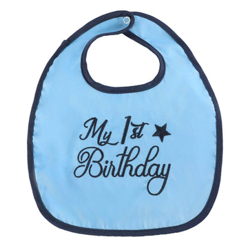 Blue 'My 1st Birthday' Bib - Lil Cactus