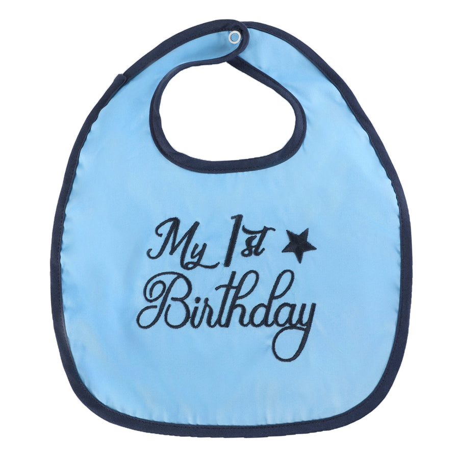 Blue 'My 1st Birthday' Bib - Lil Cactus