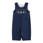 Blue Nativity Smocked Overalls - Lil Cactus