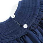 Blue Nativity Smocked Ruffle Bishop Dress - Lil Cactus
