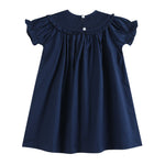 Blue Nativity Smocked Ruffle Bishop Dress - Lil Cactus