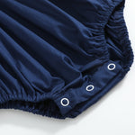Blue Nativity Smocked Ruffle Romper - Lil Cactus