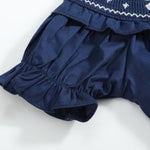 Blue Nativity Smocked Ruffle Romper - Lil Cactus