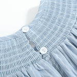 Blue Pinstripe Mallard Duck Smocked Bishop Dress - Lil Cactus