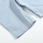 Blue Pinstripe Mallard Duck Smocked Overalls - Lil Cactus