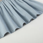 Blue Pinstripe Smocked Ruffle Collar Dress - Lil Cactus