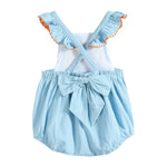 Blue Pumpkin Bubble Ruffle Romper - Lil Cactus