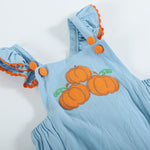 Blue Pumpkin Bubble Ruffle Romper - Lil Cactus