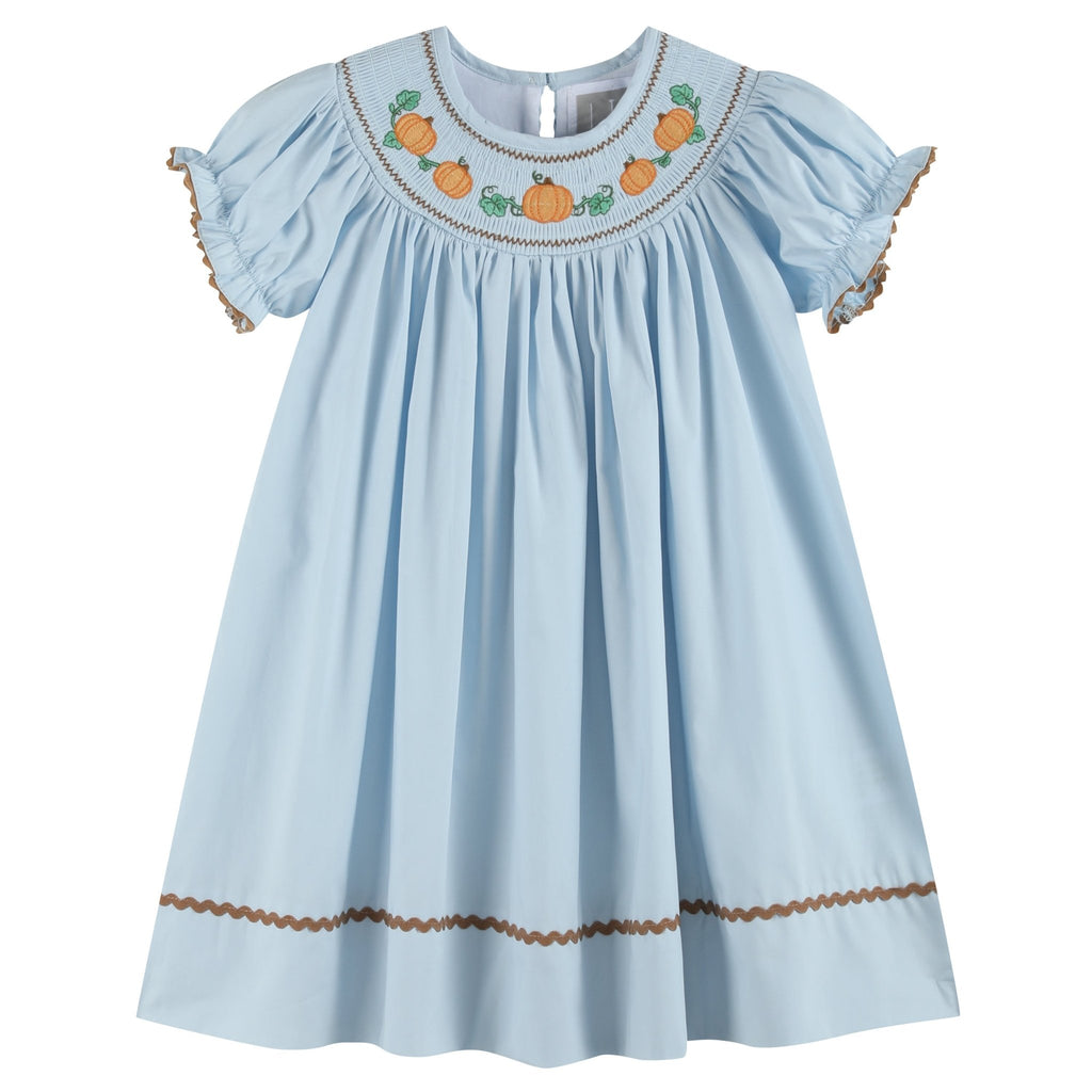 Blue Pumpkin Smocked Bishop Dress - Lil Cactus