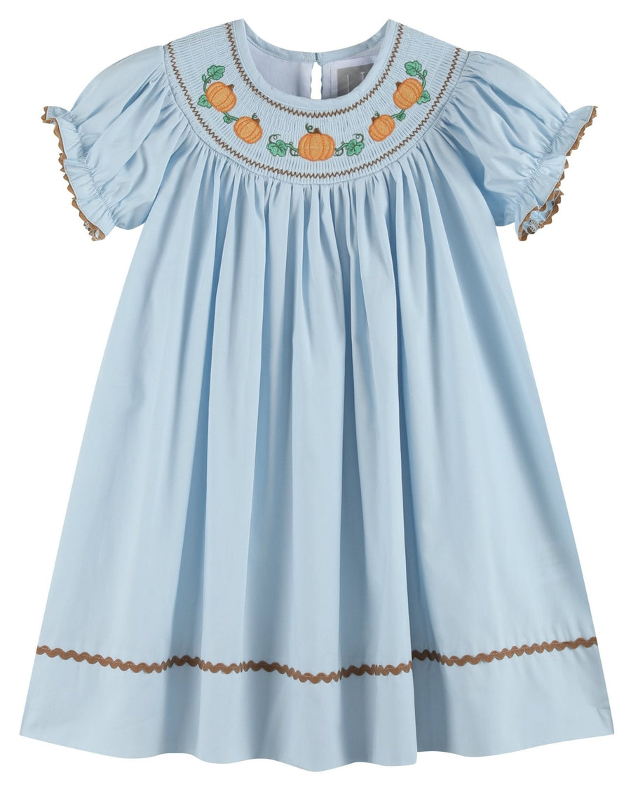 Blue Pumpkin Smocked Bishop Dress - Lil Cactus
