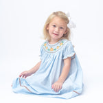 Blue Pumpkin Smocked Bishop Dress - Lil Cactus