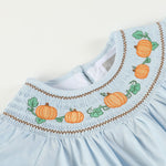 Blue Pumpkin Smocked Dress and Bloomers Set - Lil Cactus