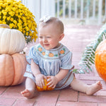 Blue Pumpkin Smocked Dress and Bloomers Set - Lil Cactus
