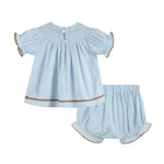 Blue Pumpkin Smocked Dress and Bloomers Set - Lil Cactus
