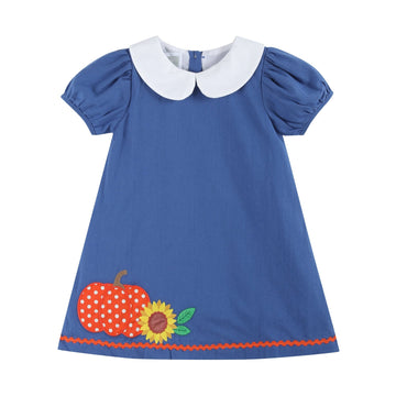Blue Pumpkin Sunflower Collared Dress - Lil Cactus