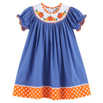 Blue Pumpkin Sunflower Smocked Bishop Dress - Lil Cactus