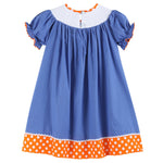 Blue Pumpkin Sunflower Smocked Bishop Dress - Lil Cactus