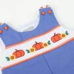 Blue Pumpkin Sunflower Smocked Overalls - Lil Cactus