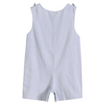 Blue Puppy Appliqué Seersucker Shortalls - Lil Cactus