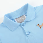 Blue Puppy Golf Shirt - Lil Cactus