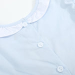 Blue Ruffled Crosses Smocked Dress - Lil Cactus