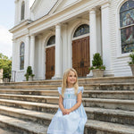 Blue Ruffled Crosses Smocked Dress - Lil Cactus