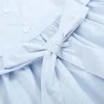 Blue Ruffled Crosses Smocked Dress - Lil Cactus