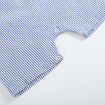 Blue Seersucker Baseball Smocked Shortalls - Lil Cactus