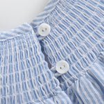 Blue Seersucker Bunny Smocked Flutter Romper - Lil Cactus