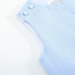 Blue Seersucker Gingham Bunny Shortall - Lil Cactus