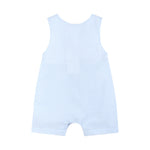 Blue Seersucker Helicopter Smocked Shortalls - Lil Cactus