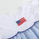 Blue Seersucker USA Flag Dress - Lil Cactus
