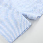 Blue Seersucker USA Flag Shortalls - Lil Cactus