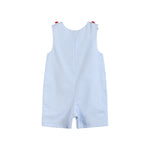 Blue Seersucker USA Flag Shortalls - Lil Cactus