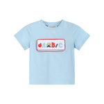 Blue Smocked ABC School Shirt and Shorts Set - Lil Cactus