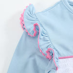 Blue Smocked Knit ABC School Dress - Lil Cactus