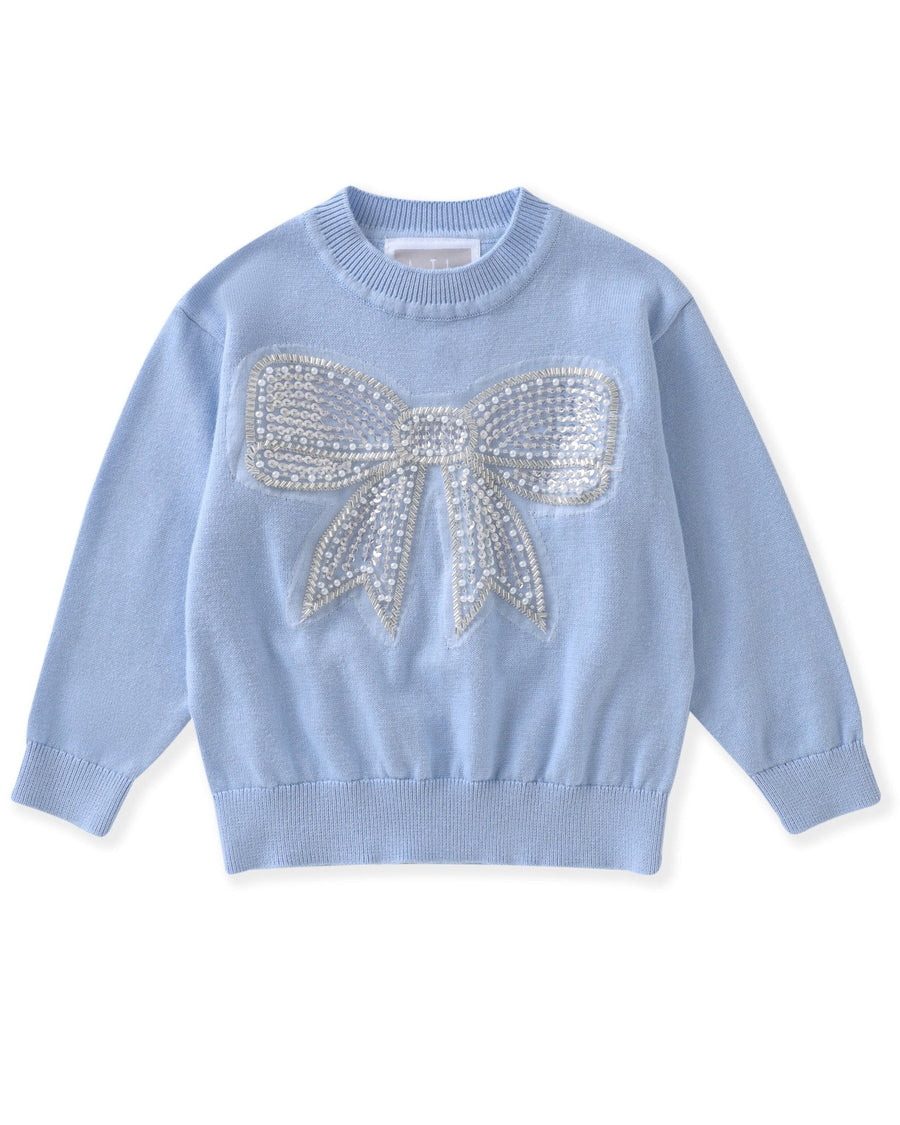 Blue Sparkly Bow Sweater - Lil Cactus