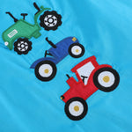 Blue Tractor Applique Shortalls - Lil Cactus