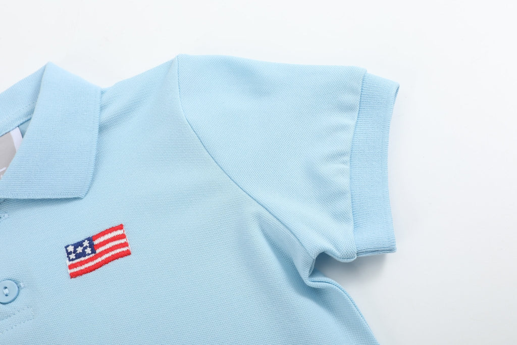 Blue USA Flag Polo Shirt - Lil Cactus