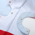 Blue USA Flag Smocked Shortalls - Lil Cactus