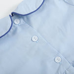 Blue Whale Smocked Collared Bubble Romper - Lil Cactus