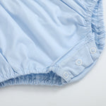 Blue Whale Smocked Collared Bubble Romper - Lil Cactus