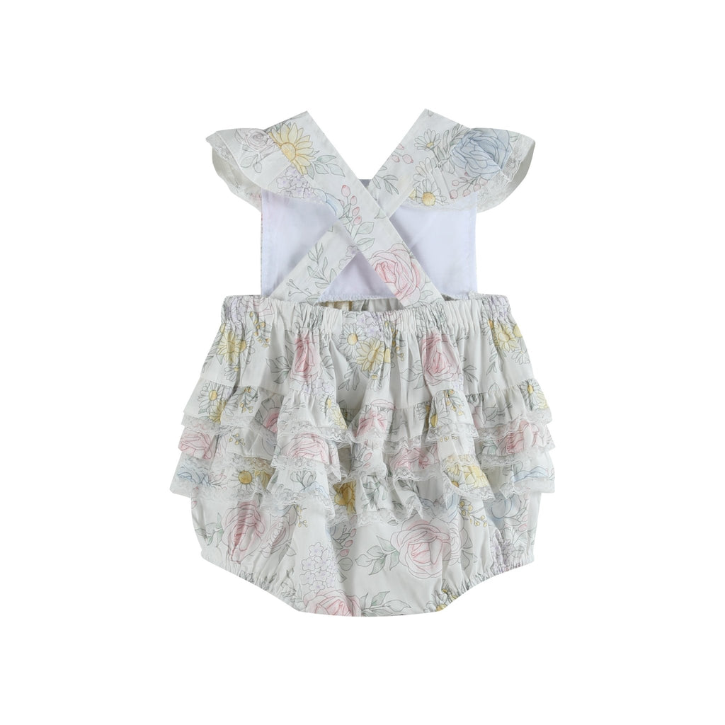 Bouquet Floral Ruffle Romper - Lil Cactus