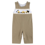 Brown Construction Smocked Overalls - Lil Cactus