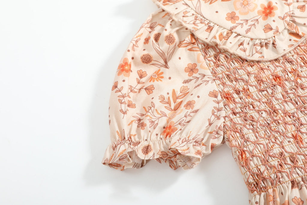 Brown Floral Collared Dress - Lil Cactus