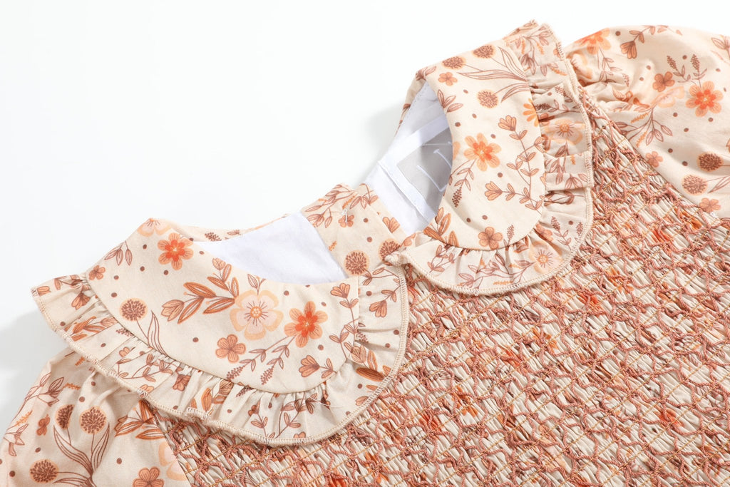 Brown Floral Collared Dress - Lil Cactus