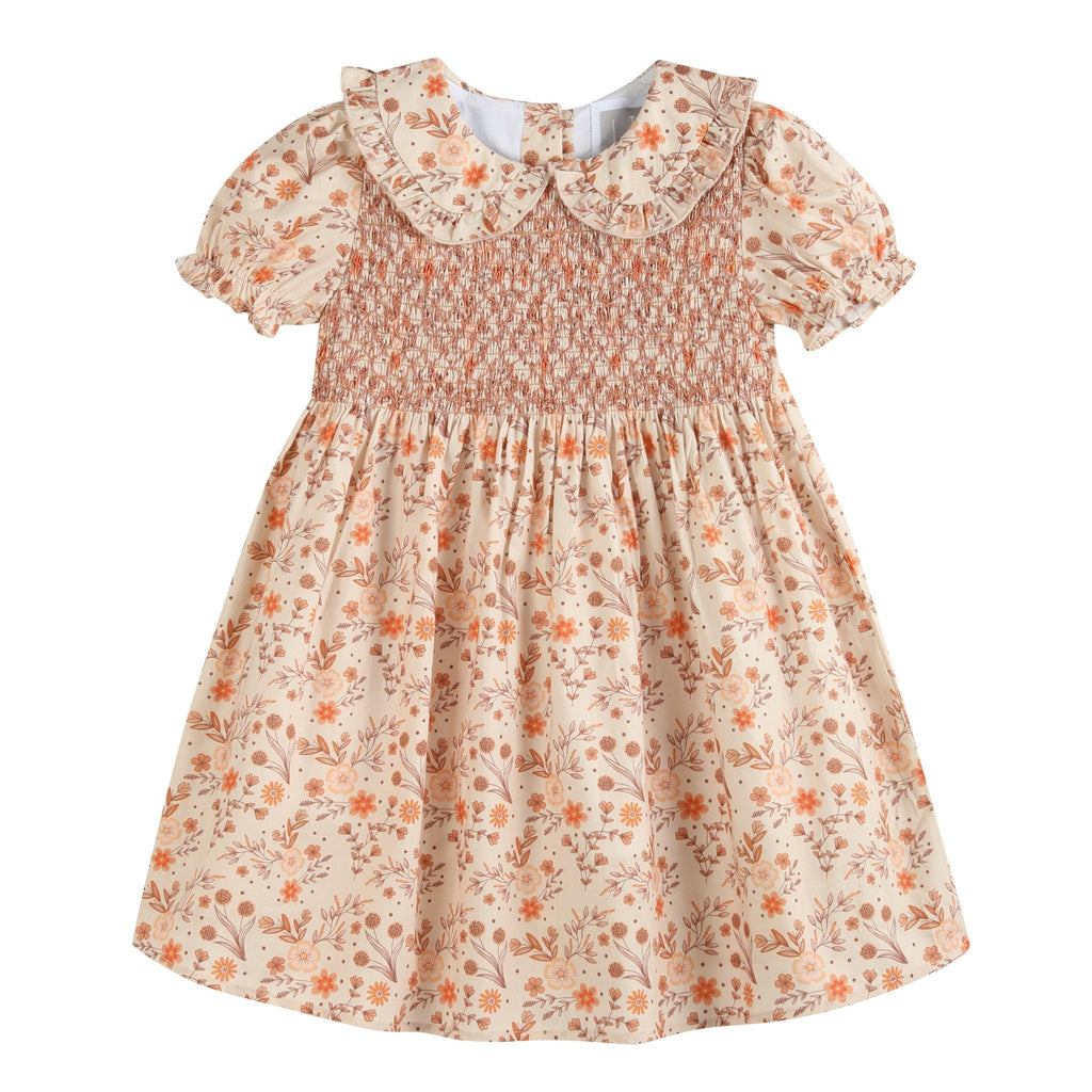 Brown Floral Collared Dress - Lil Cactus