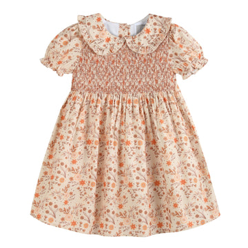 Brown Floral Collared Dress - Lil Cactus
