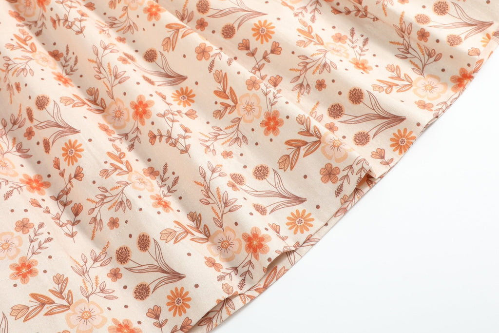 Brown Floral Smocked Bishop Dress - Lil Cactus